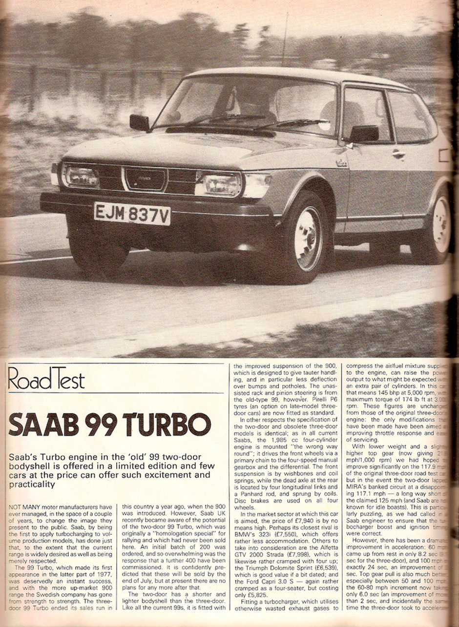 Тест Saab 99 Turbo